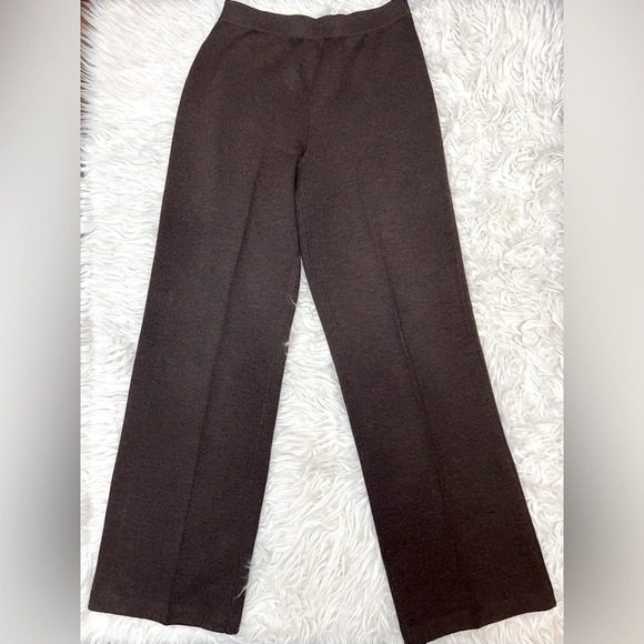 St. John Collection By Marie Gray Size 2 Chocolate Knit Trousers Women’s Size 2 - Picture 1 of 8